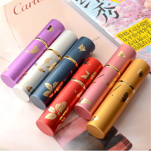 10ml Portable Mini Refillable Perfume Bottle Glass Tank Metal Case Aluminum Empty Cosmetic Containers Spray Atomizer Pump Bottle