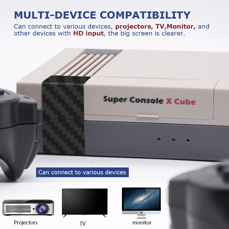 Kinhank Video Games Consoles Super Console X Cube Retro Game Console with 60,000+ Classic Games Compatible with PSP/PS1/DC,Etc
