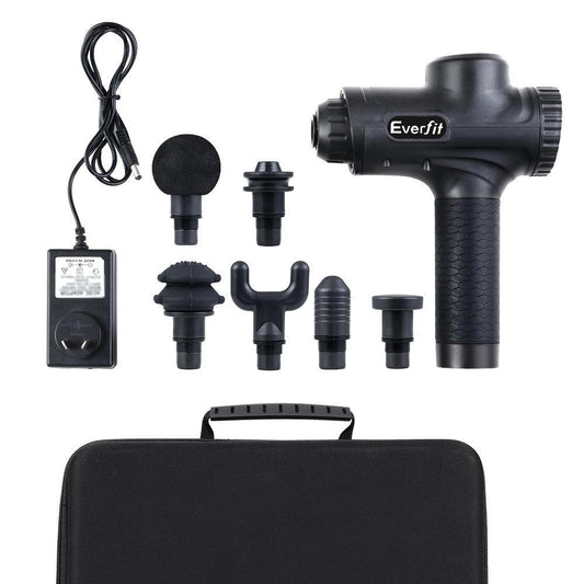 Everfit Massage Gun 30 Speed 6 Heads Vibration Muscle Massager
