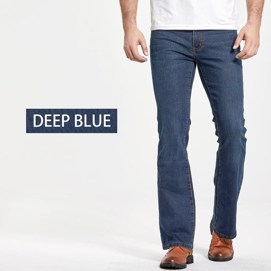 Mens Boot Cut Jeans Slightly Flared | Men's Jeans Trousers Stretch -