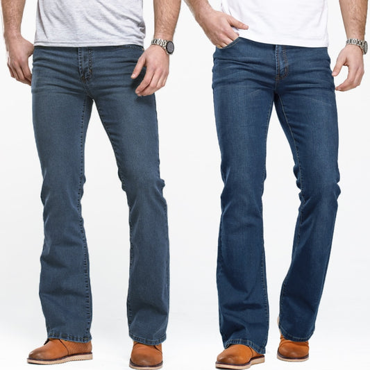 Mens Boot Cut Jeans Slightly Flared | Men's Jeans Trousers Stretch -