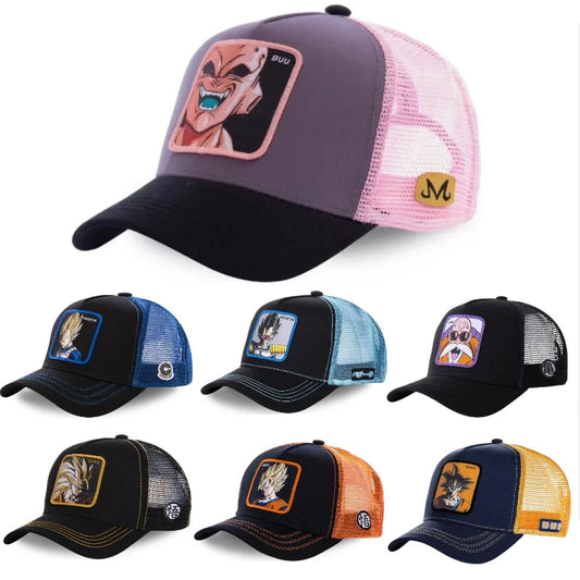 Dragon Ball Z Baseball Hat Goku Super Saiyan Cartoon Mesh Sunhat for