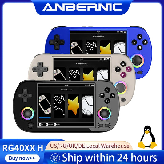 ANBERNIC RG40XX H Retro Handheld Game Console 4.0 inch IPS Linux 64-bit RGB Joystick Video Gaming Player Support HDMI Connection