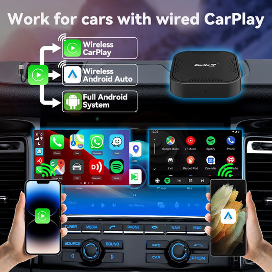 2025 CarlinKit Android TV Box Smart CarPlay Android Auto Wireless Adatper For Car Play Video Support YouTube Spotify IPTV 3-In-1