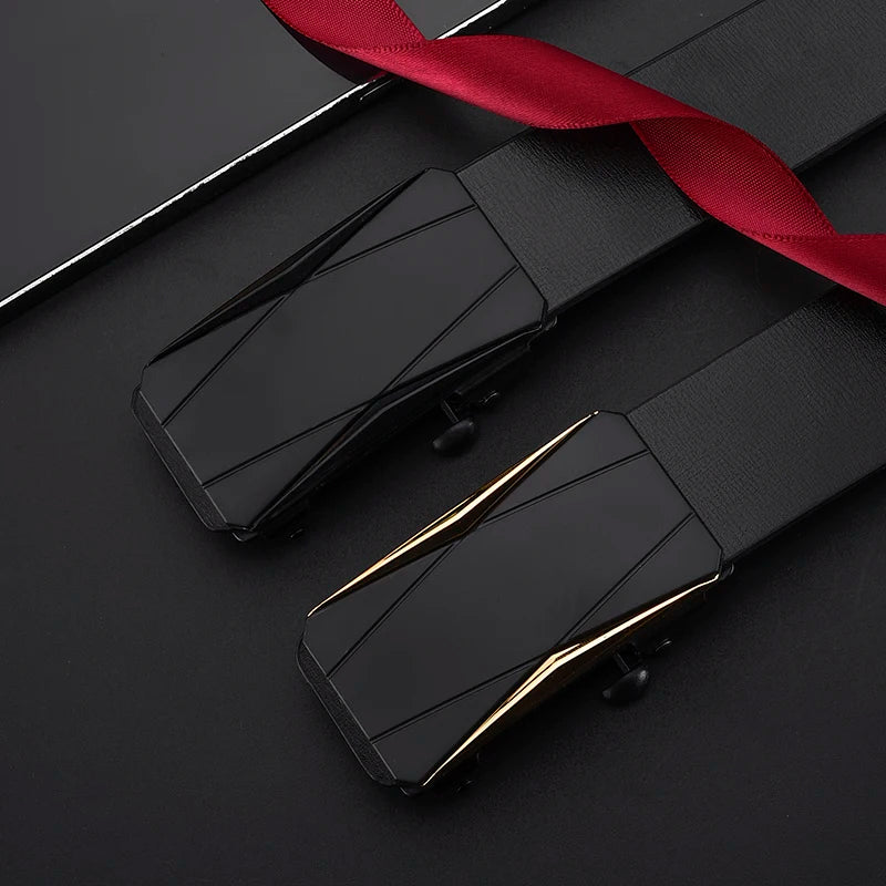 Fashion Business Men'S Belt Genuine Luxury Brand Belt Automatic Buckle