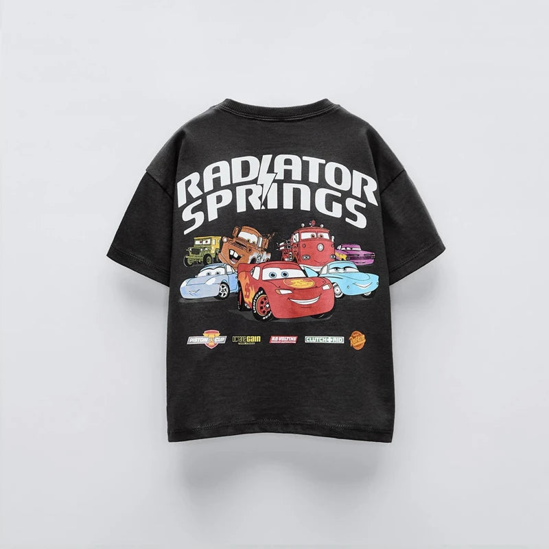 Car Cartoon Tees Tops For Boy Clothing Summer Fashion Children Short