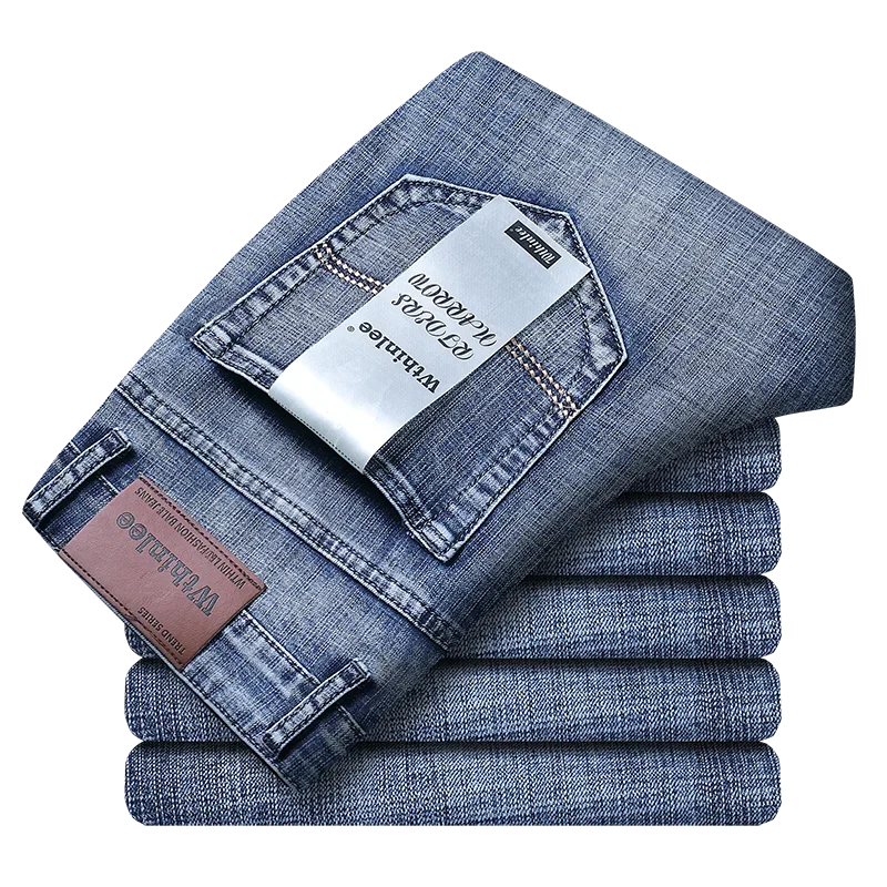 2025 Fashion Four Seasons Classic Blue Black Work Denim Trousers