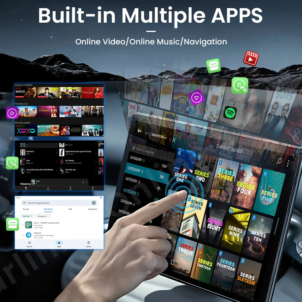 CarlinKit Lite Tv Box Android 10 Wireless Carplay ＆ Android auto Adapter Support Online Netfix Youtube IPTV Spotify Wifi BLE