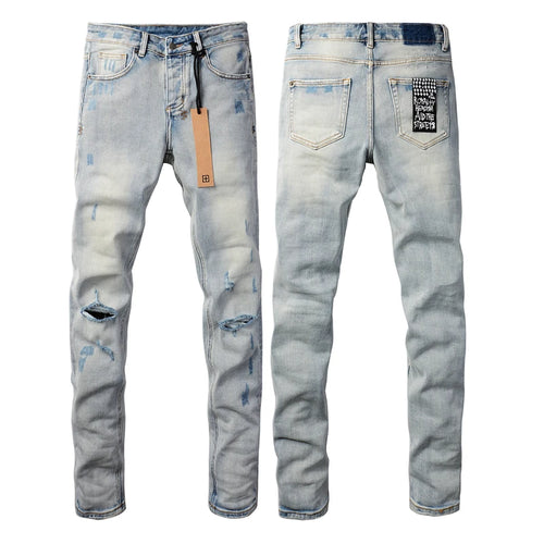 24fw American Fashion Brand KSUBI New Retro Washed Light Colored Jeans