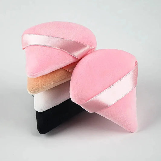 Triangle Velvet Powder Cosmetic Puff Colored Soft Smooth Dry Use Makeup Sponge Puff for Women Beauty Washable Face Makeup Tools