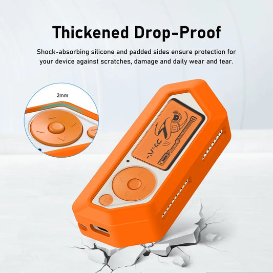 1PC White/Orange Anti-slip Silicone Case For Flipper Zero Game Console Protective Cover For Kids Game Accessories