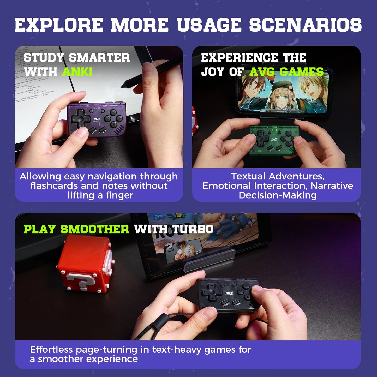 IINE Mini Retro Game Controller Bluetooth Gameapd Multi-platform Classic Pocket Joystick For Nintendo Switch PC Android IOS