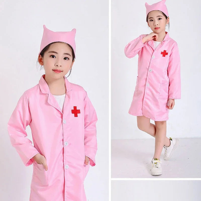 New Kids Cosplay Clothes Boys Girls Doctor Nurse Uniforms Fancy