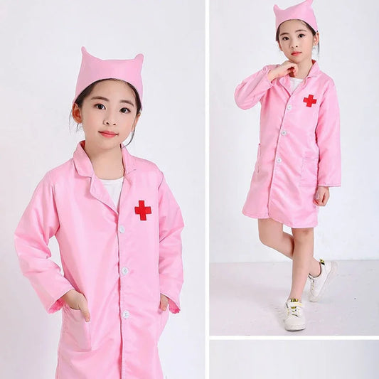 New Kids Cosplay Clothes Boys Girls Doctor Nurse Uniforms Fancy