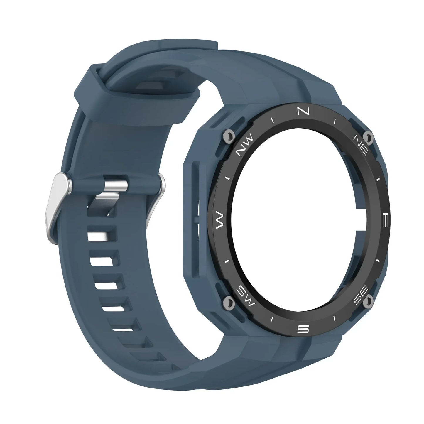 Silicone Compass Pattern Case+Strap for Huawei Watch GT Cyber Watch Bracelet Replacement Accessories Integrated Modification Kit