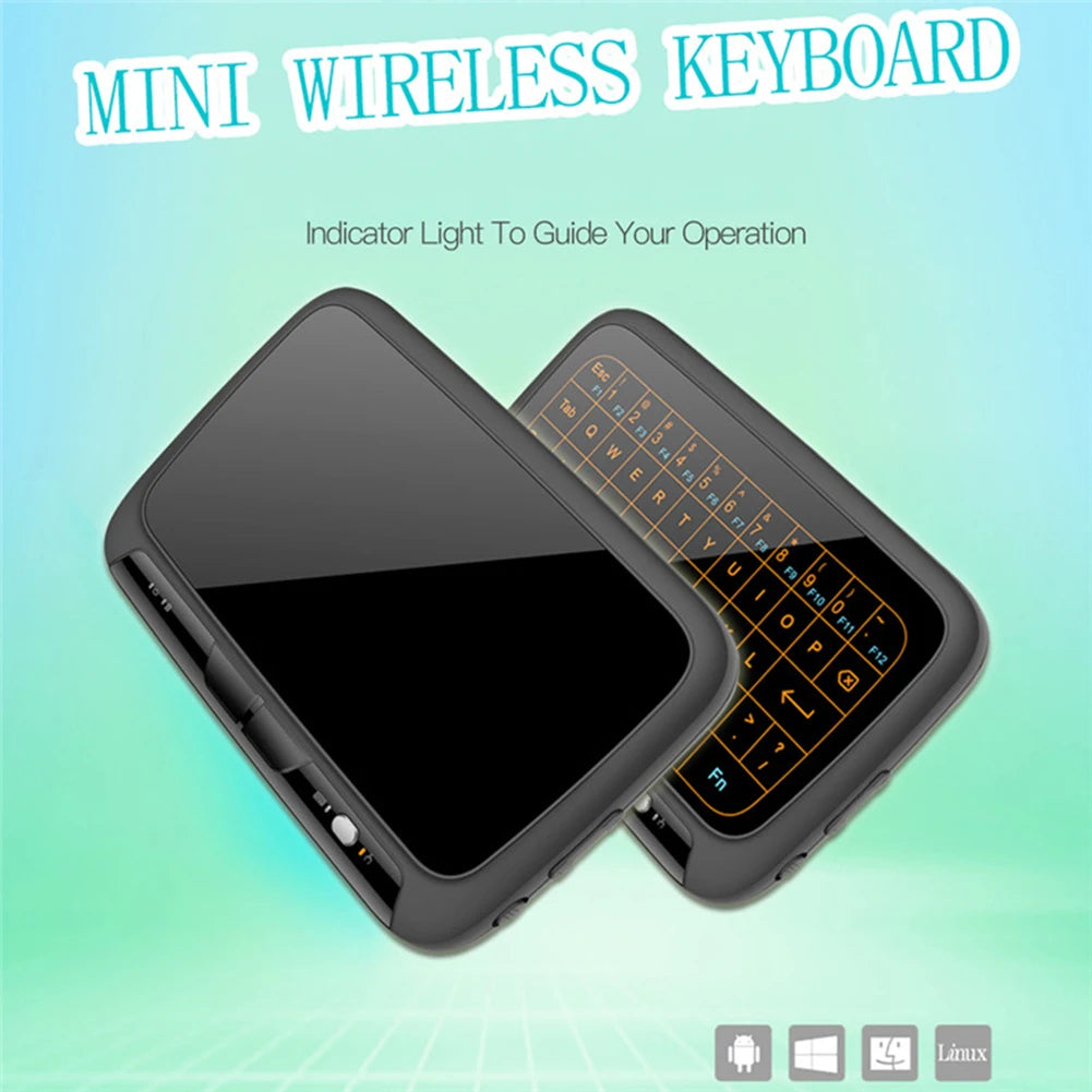 H18 Mini Full Touch Screen 2.4GHz Air Mouse Touchpad Backlight Wireless Keyboard Plug And Play Smart QWERTY Keyboard for IPTV