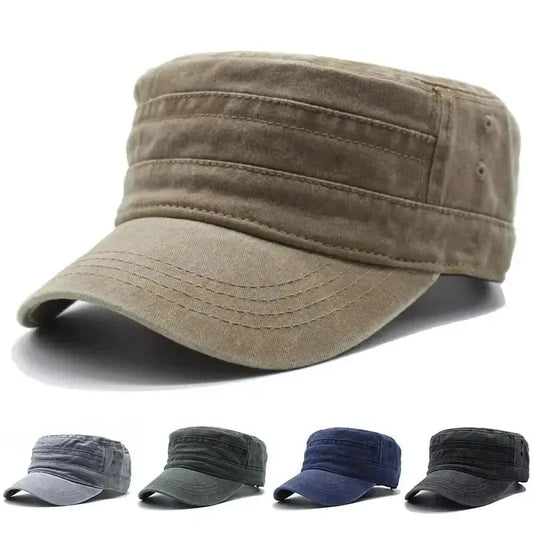 Hat Men Fishing Retro Do Old Wash Jeans Big Head Bib Flat Top Hat