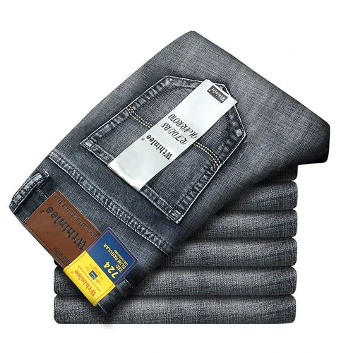 2025 Fashion Four Seasons Classic Blue Black Work Denim Trousers