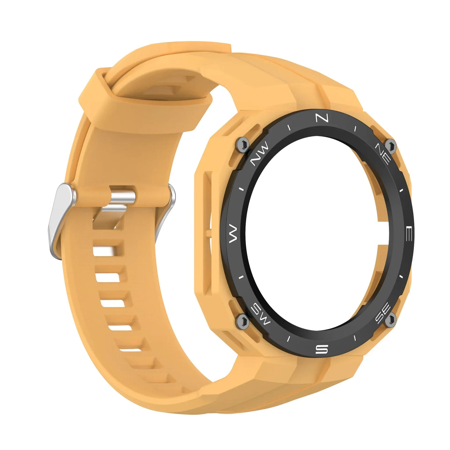 Silicone Compass Pattern Case+Strap for Huawei Watch GT Cyber Watch Bracelet Replacement Accessories Integrated Modification Kit