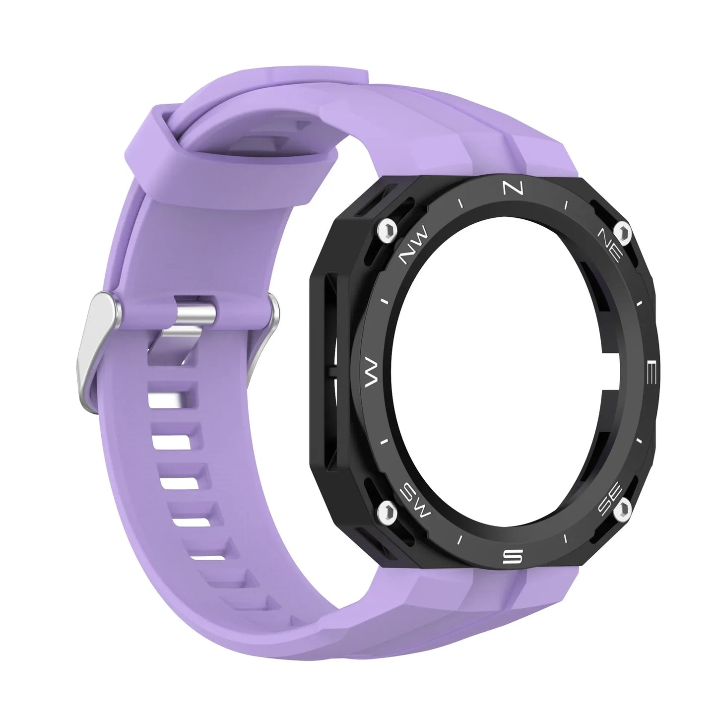 Silicone Compass Pattern Case+Strap for Huawei Watch GT Cyber Watch Bracelet Replacement Accessories Integrated Modification Kit