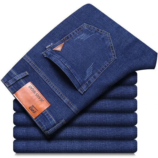 2024 New Business Men's Jeans Casual Straight Stretch Fashion Classic