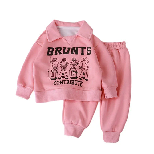 Children Clothes Sets Autumn Winter Polo Sweatshirt+Pants Sport Suits