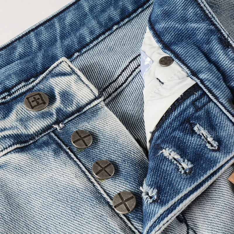 24fw American Fashion Brand KSUBI New Retro Washed Light Colored Jeans