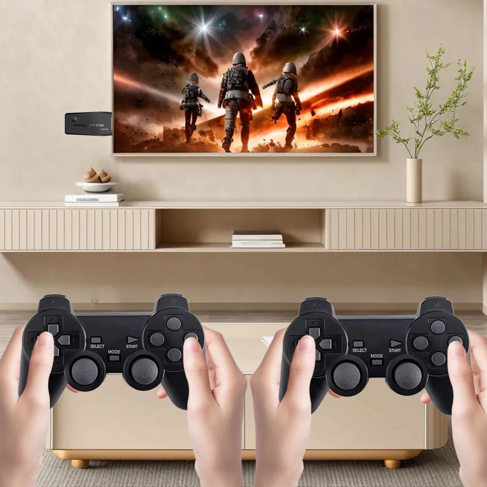 Video Game Sticks M8 Console 2.4G Dual Wireless Controller Gamestick 64GB 10000+ Games Retro Game Console 4K HD Output Xmas Gift