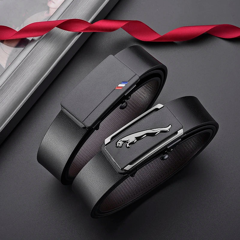 Fashion Business Men'S Belt Genuine Luxury Brand Belt Automatic Buckle