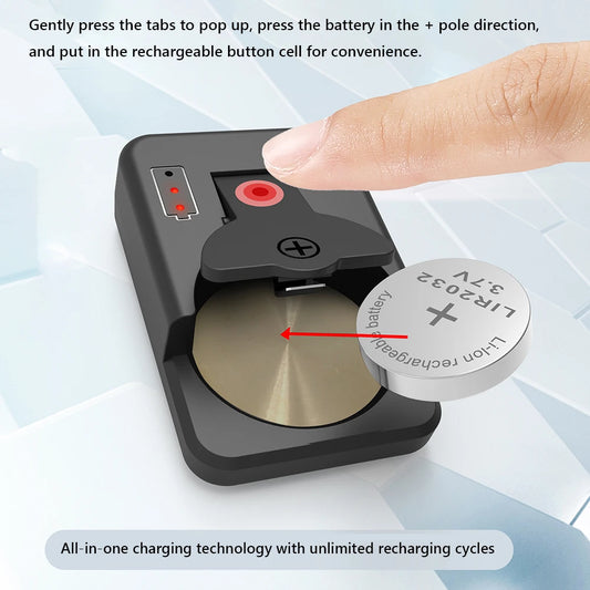 Type-C Button Battery Charger with Indicator Light & Charging Cable 4.2V Portable Button Cell Battery Charger for LIR2032 2450