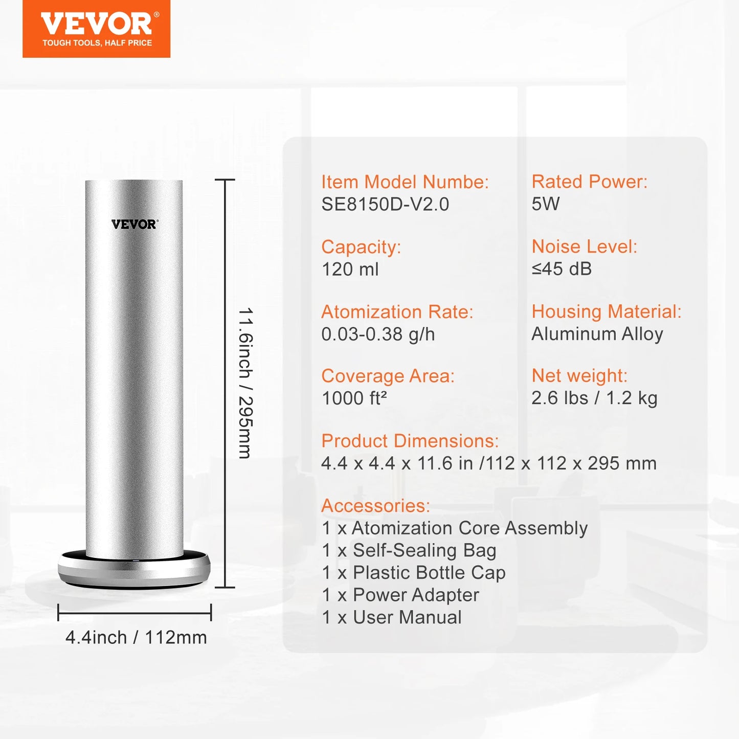 VEVOR Scent Air Machine Bluetooth Smart Cold Air Diffuser Waterless Essential Oil Scent Air Diffuser Floor Aromatherapy Machine