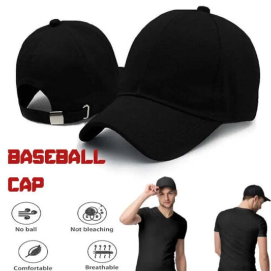 Baseball Caps Black for Mens Women Sports Cap Adjustable Cotton