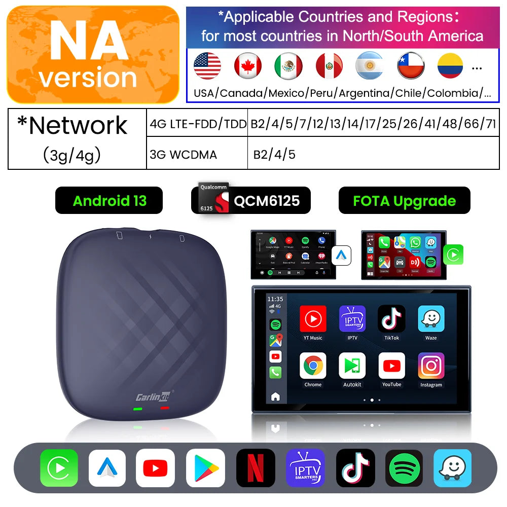Carlinkit Plus Box Android 13 CarPlay Android Auto Wireless Android Tv Box Carlinkit Pro Support Netfilx Youtube IPTV
