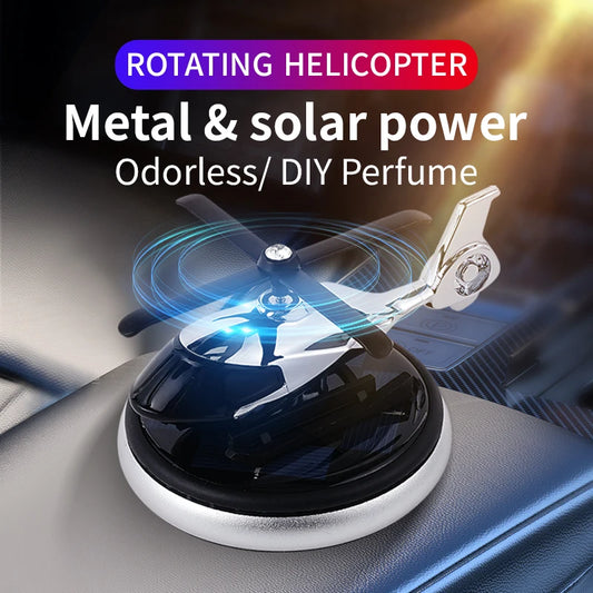 DIY Perfume Odorless car ornaments solar powered rotating helicopter
