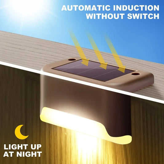 Solar Deck Lights 6 PacK Outdoor Step Lights Waterproof Led Solar Lamp