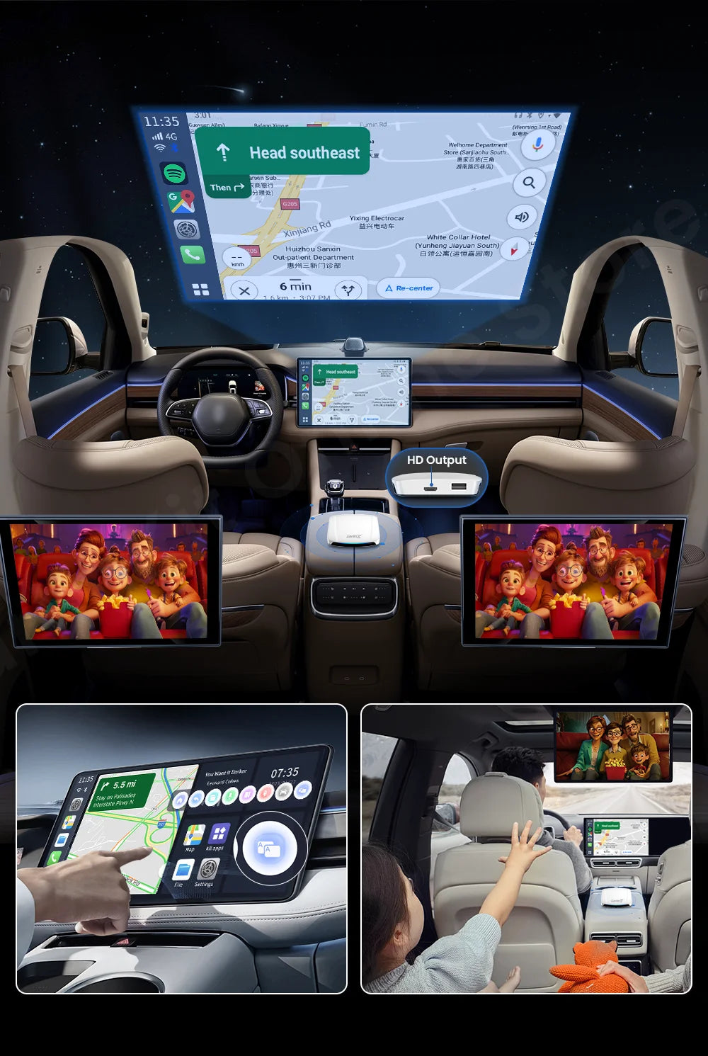 Carlinkit UHD Tv Box Android 13 Qualcomm SDM 660 8 Core Android Auto CarPlay Wireless Adapter Support Netfilx Youtube IPTV HDMI