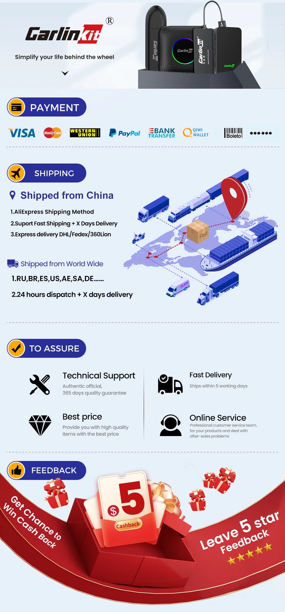 CarlinKit Android 13 Tv Box 8 Core CarPlay Android Auto Wireless Adapter Support Toyota Youtube Netfilx IPTV Spotify