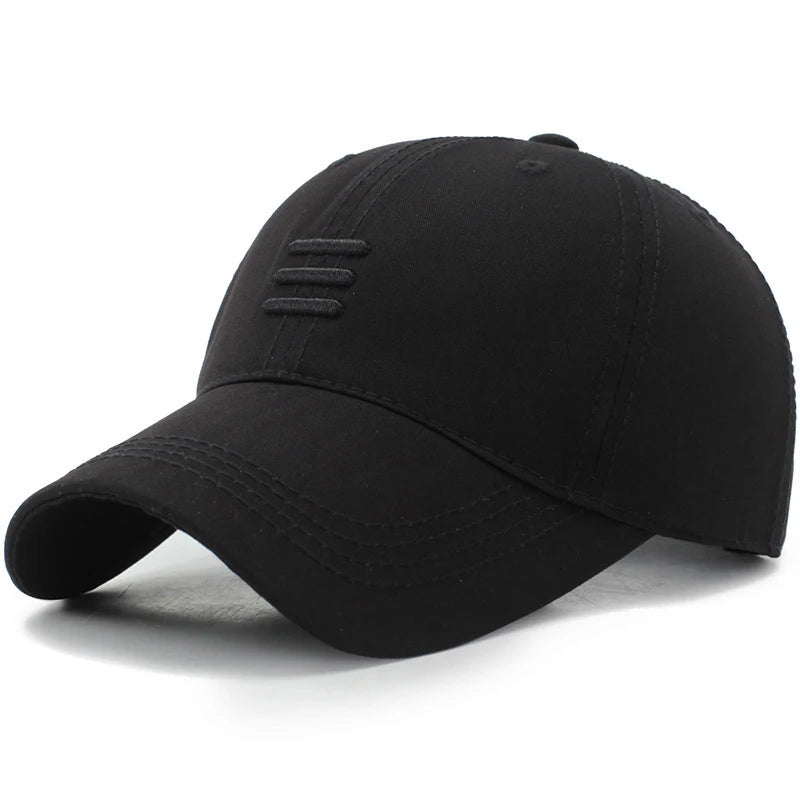 Three Horizontal Lines Embroidery Baseball Caps Spring and Autumn