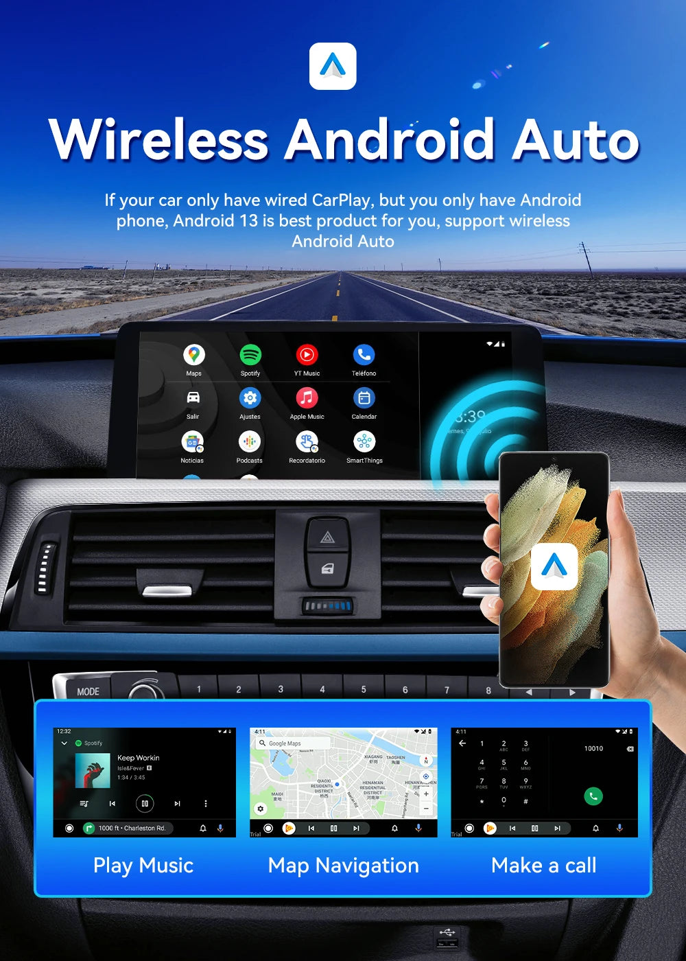 CarlinKit CarPlay Ai Box Android 13 TV Box Support Netflix IPTV GPS Wireless Android Auto & CarPlay 4G LTE Genuine Qualcomm Chip
