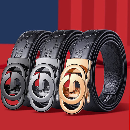 Fashionable Business Men's Belt Luxury Alloy Buckle Belt High Quality