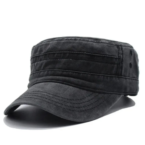 Hat Men Fishing Retro Do Old Wash Jeans Big Head Bib Flat Top Hat