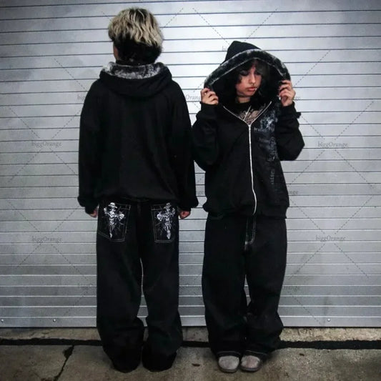 American Street Hip-hop Punk Rock Fashion Versatile Jeans Men Harajuku