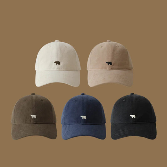 Fashionable Retro Polar Bear Embroidered Baseball Cap For Women