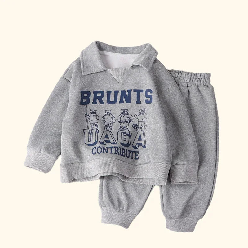 Children Clothes Sets Autumn Winter Polo Sweatshirt+Pants Sport Suits