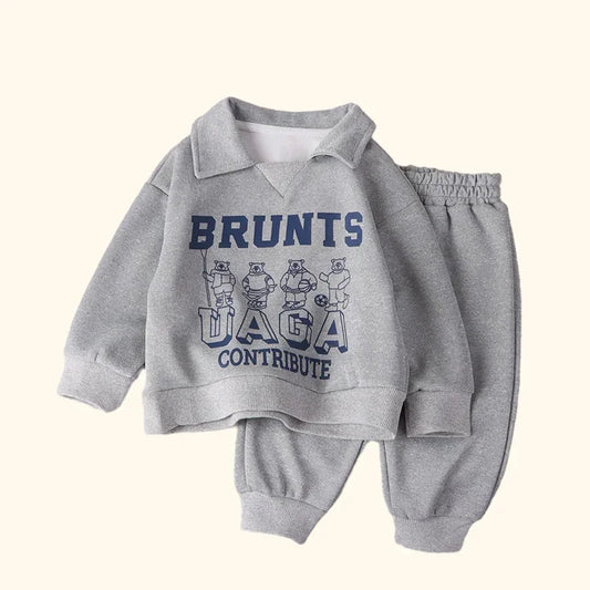 Children Clothes Sets Autumn Winter Polo Sweatshirt+Pants Sport Suits