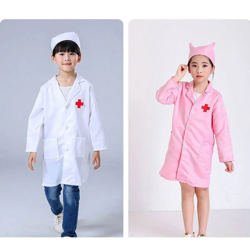 New Kids Cosplay Clothes Boys Girls Doctor Nurse Uniforms Fancy
