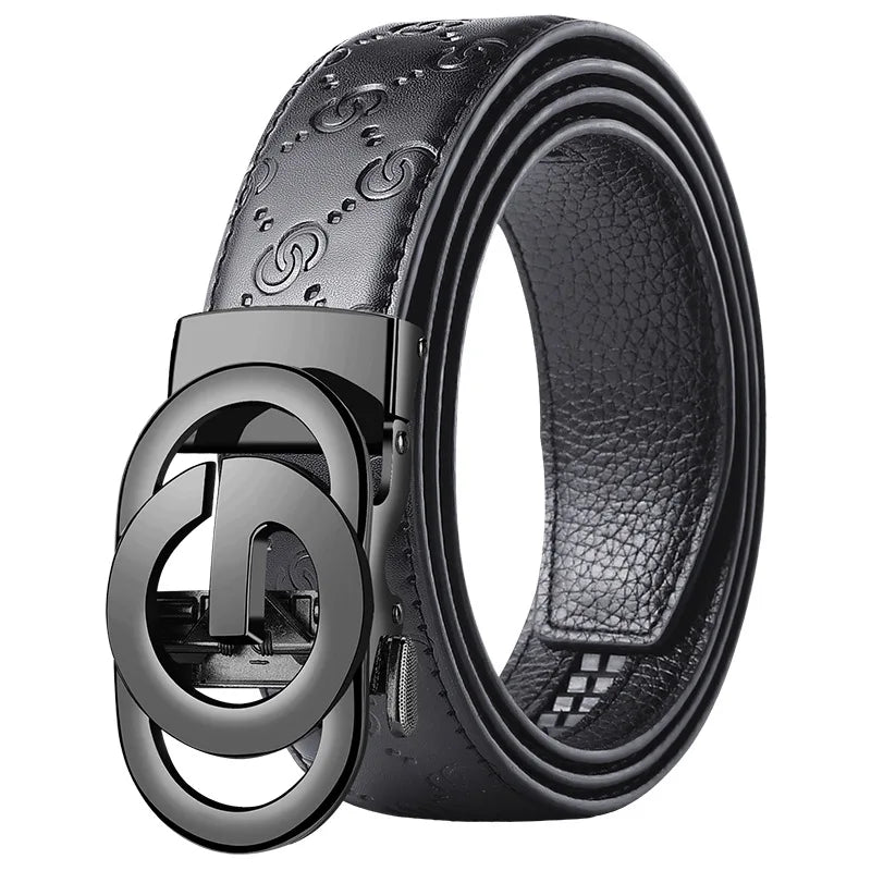 Fashionable Business Men's Belt Luxury Alloy Buckle Belt High Quality