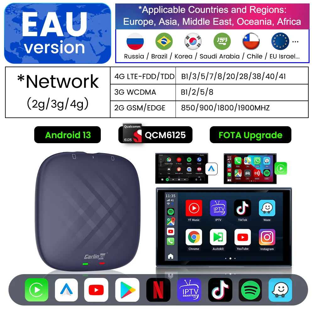 Carlinkit Plus Box Android 13 CarPlay Android Auto Wireless Android Tv Box Carlinkit Pro Support Netfilx Youtube IPTV