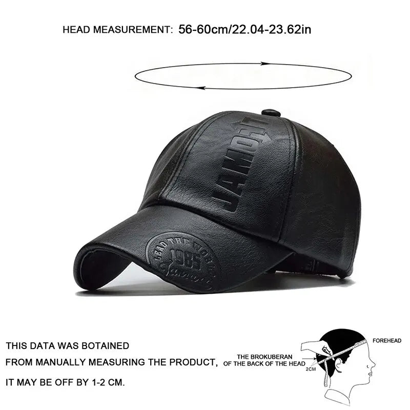 Unisex 1985 Imprinting Leather Baseball Caps Spring and Autumn Outdoor