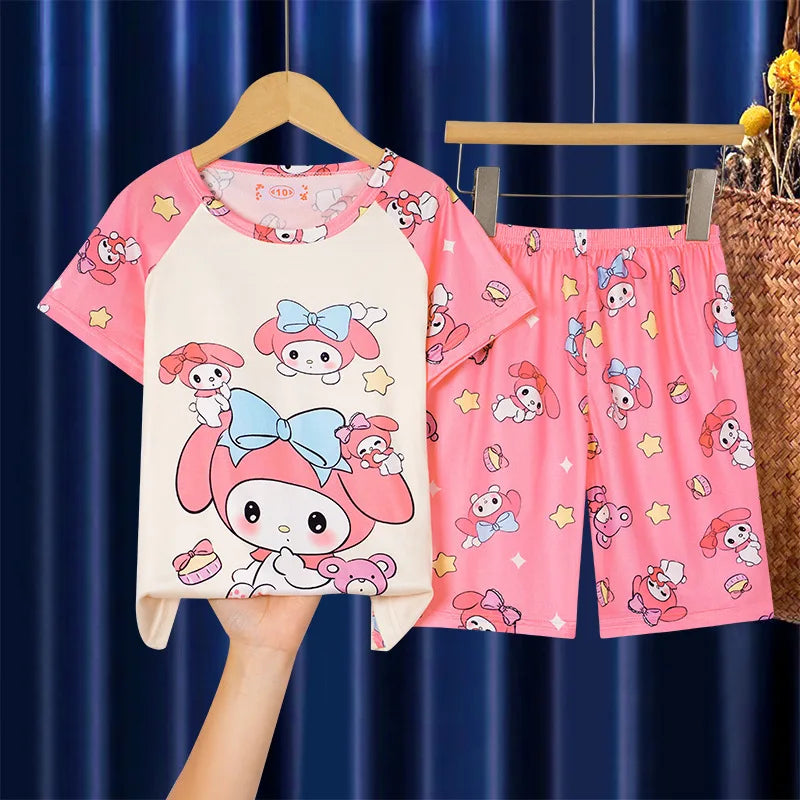 Summer Children's Pajamas Short Sleeve Girls Cartoon Old Boys Boys